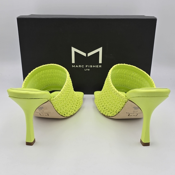 NIB Marc Fisher LTD Dako Square Toe Heeled Slip-on Dress Sandals—Light Green—9.5 - Picture 5 of 16